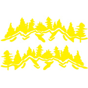 2 PCS/Set D-924 Mountain Woods Pattern Car Modified Decorative Sticker(Yellow)