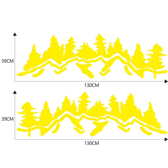 2 PCS/Set D-924 Mountain Woods Pattern Car Modified Decorative Sticker(Yellow)