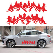 2 PCS/Set D-924 Mountain Woods Pattern Car Modified Decorative Sticker(Red)