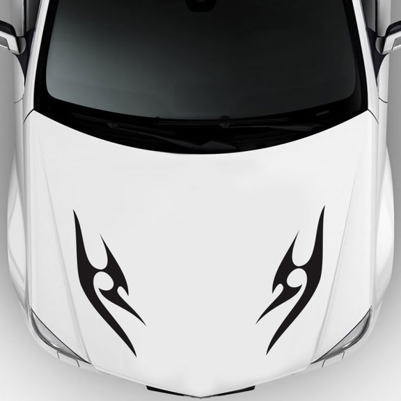 2 PCS/Set D-925 Flame Pattern Car Modified Decorative Sticker(Black)