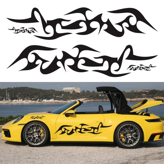 2 PCS/Set D-925 Flame Pattern Car Modified Decorative Sticker(Black)
