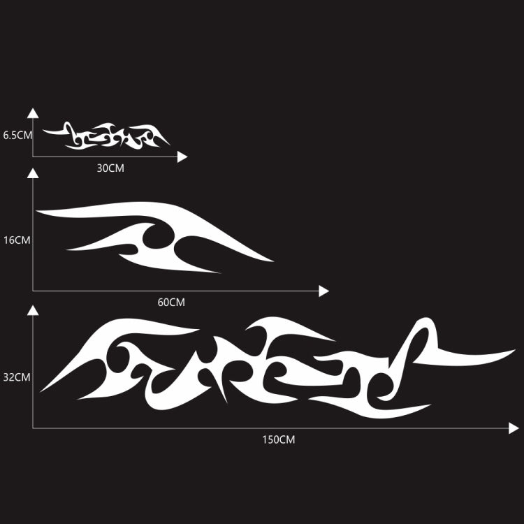 2 PCS/Set D-925 Flame Pattern Car Modified Decorative Sticker(White) - free shipping - PMC TechLife - Order now!