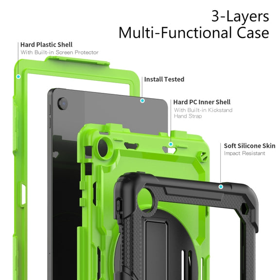 For Lenovo Tab M10 Plus 10.6 3rd Gen 2022 Silicone + PC Tablet Case(Yellow Green + Black)