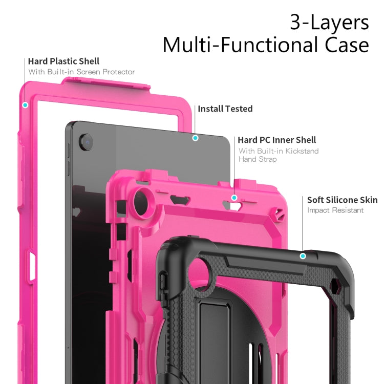 For Lenovo Tab M10 Plus 10.6 3rd Gen 2022 Silicone + PC Tablet Case(Rose Red + Black)