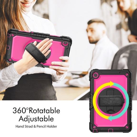 For Lenovo Tab M10 Plus 10.6 3rd Gen 2022 Silicone + PC Tablet Case(Rose Red + Black)