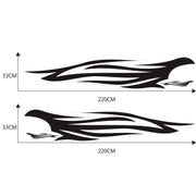 2 PCS/Set D-926 Fire Totem Pattern Car Modified Decorative Sticker(Black)