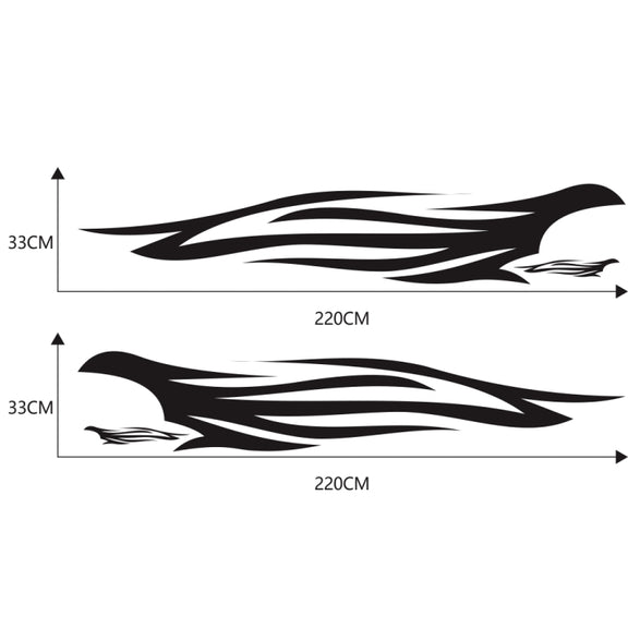 2 PCS/Set D-926 Fire Totem Pattern Car Modified Decorative Sticker(Black)