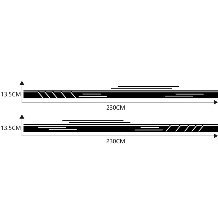 2 PCS/Set D-932 Stripe Pattern Car Modified Decorative Sticker(Black)