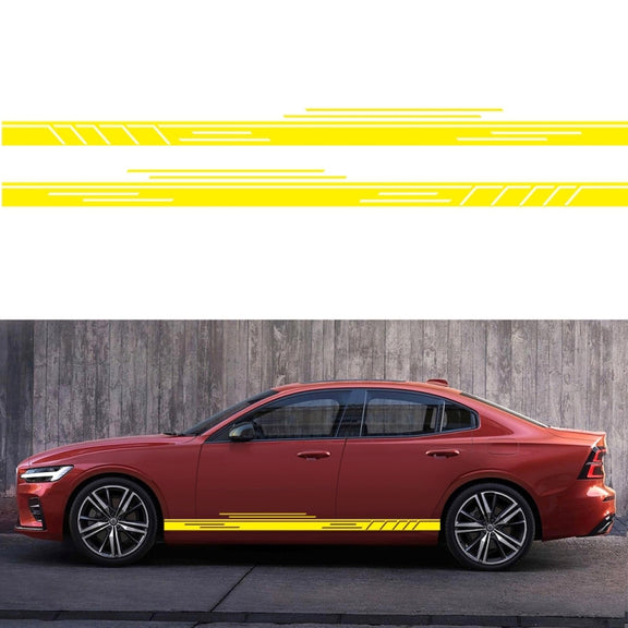 2 PCS/Set D-932 Stripe Pattern Car Modified Decorative Sticker(Yellow)