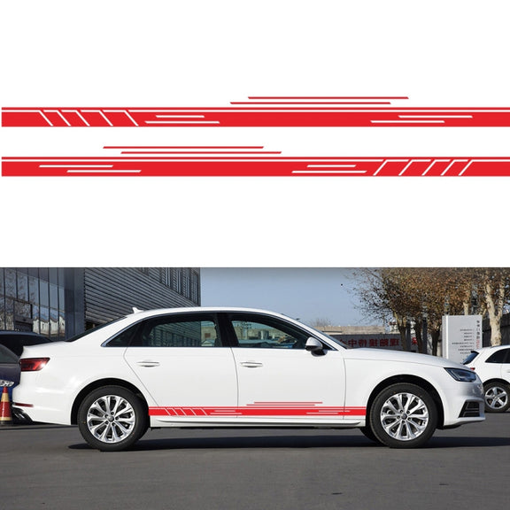 2 PCS/Set D-932 Stripe Pattern Car Modified Decorative Sticker(Red)