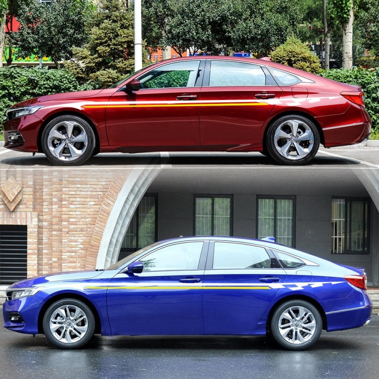 2 PCS/Set D-934 Waistline Pattern Car Modified Decorative Sticker(White Yellow) - Decorative Sticker by PMC TechLife | Online Shopping South Africa | PMC TechLife | Buy Now Pay Later Mobicred