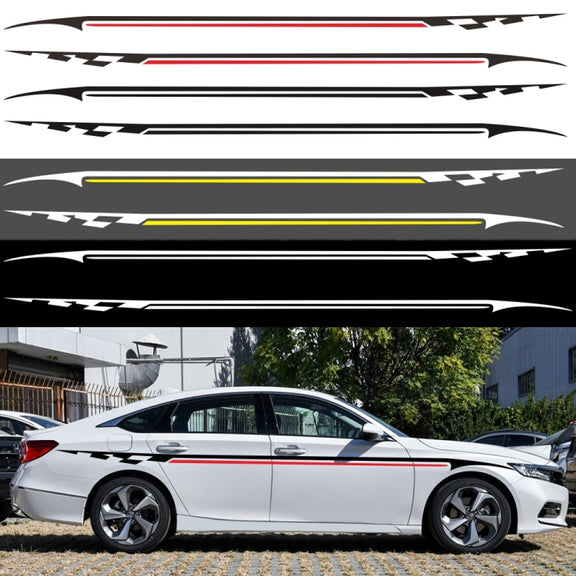 2 PCS/Set D-934 Waistline Pattern Car Modified Decorative Sticker(White)