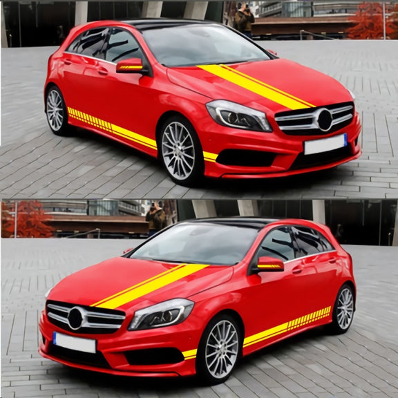 D-936 Stripe Pattern Car Modified Decorative Sticker(Yellow)