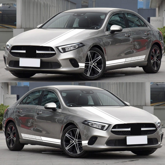D-936 Stripe Pattern Car Modified Decorative Sticker(White)