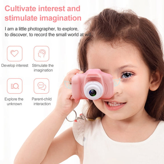 X2S 2.0 Inch LCD Screen Mini Children Camera Digital Camera, Resolution:HD Single Camera 1300W+ 32G Memory Card + Card Reader + Cartoon Stickers(Green)