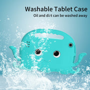 For Amazon Kindle Fire HD 7 2019 / 2017 / 2015 Octopus EVA Shockproof Tablet Case with Screen Film & Shoulder Strap(Glacier Green)