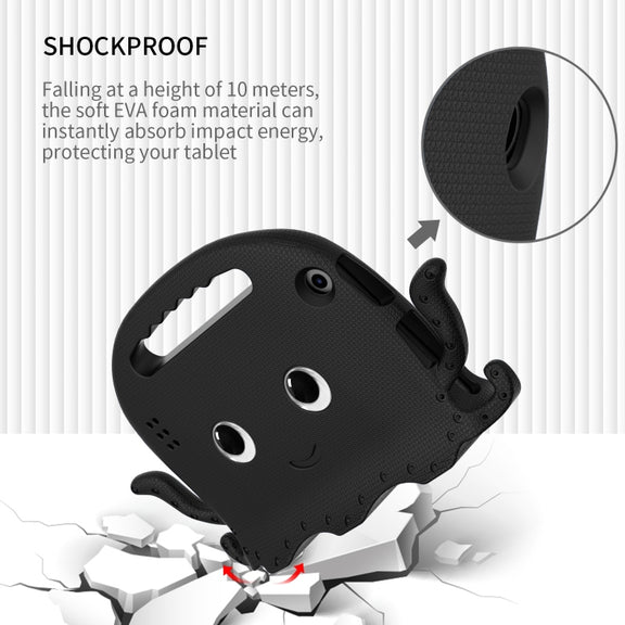 For Amazon Kindle Fire HD 7 2019 / 2017 / 2015 Octopus EVA Shockproof Tablet Case with Screen Film & Shoulder Strap(Black)