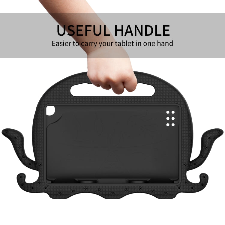 For Amazon Kindle Fire HD 7 2019 / 2017 / 2015 Octopus EVA Shockproof Tablet Case with Screen Film & Shoulder Strap(Black)