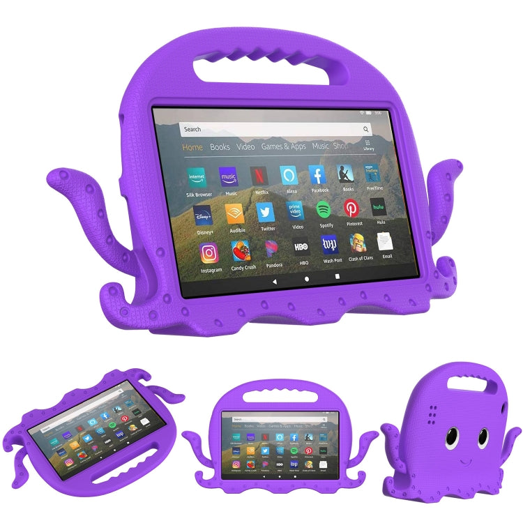 For Amazon Kindle Fire HD 7 2019 / 2017 / 2015 Octopus EVA Shockproof Tablet Case with Screen Film & Shoulder Strap(Purple) - Amazon by PMC TechLife | Online Shopping South Africa | PMC TechLife | Buy Now Pay Later Mobicred