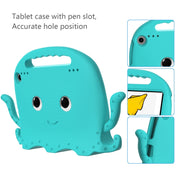 For Amazon Kindle Fire HD 8 / HD 8 Plus Octopus EVA Shockproof Tablet Case with Screen Film & Shoulder Strap(Glacier Green)
