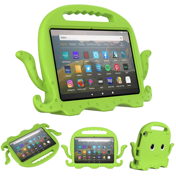 For Amazon Kindle Fire HD 8 / HD 8 Plus Octopus EVA Shockproof Tablet Case with Screen Film & Shoulder Strap(Grass Green) - Amazon by PMC TechLife | Online Shopping South Africa | PMC TechLife | Buy Now Pay Later Mobicred