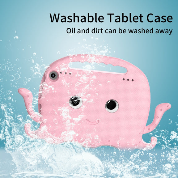For Amazon Kindle Fire HD 8 / HD 8 Plus Octopus EVA Shockproof Tablet Case with Screen Film & Shoulder Strap(Pink)