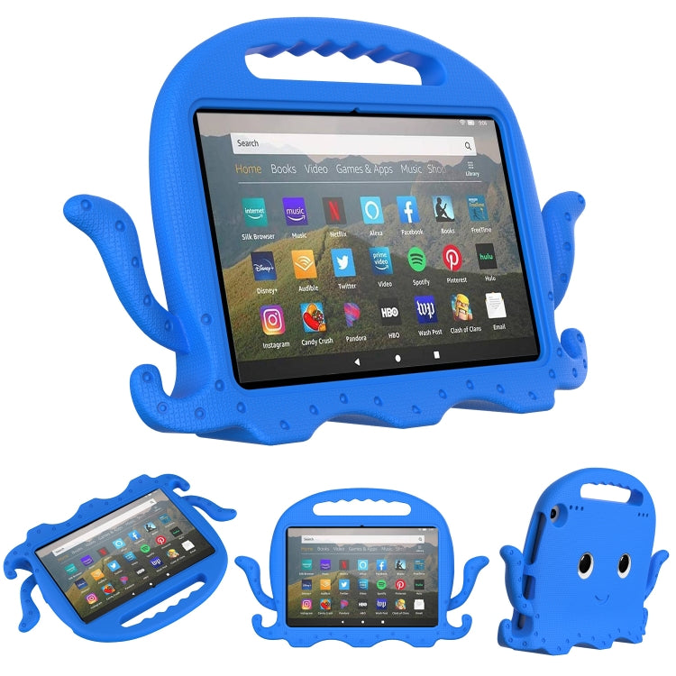 For Amazon Kindle Fire HD 8 / HD 8 Plus Octopus EVA Shockproof Tablet Case with Screen Film & Shoulder Strap(Blue) - Amazon by PMC TechLife | Online Shopping South Africa | PMC TechLife | Buy Now Pay Later Mobicred