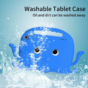 For Amazon Kindle Fire HD 8 / HD 8 Plus Octopus EVA Shockproof Tablet Case with Screen Film & Shoulder Strap(Blue)