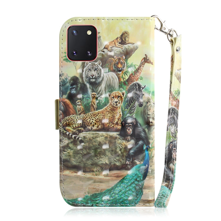 For Galaxy Note 10 Lite / A81 3D Painting Horizontal Flip Leather Case with Holder & Card Slot & Wallet & Lanyard(Zoo) - Galaxy Phone Cases by PMC TechLife | Online Shopping South Africa | PMC TechLife