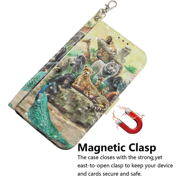 For Galaxy Note 10 Lite / A81 3D Painting Horizontal Flip Leather Case with Holder & Card Slot & Wallet & Lanyard(Zoo)