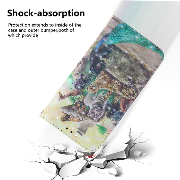 For Galaxy Note 10 Lite / A81 3D Painting Horizontal Flip Leather Case with Holder & Card Slot & Wallet & Lanyard(Zoo)