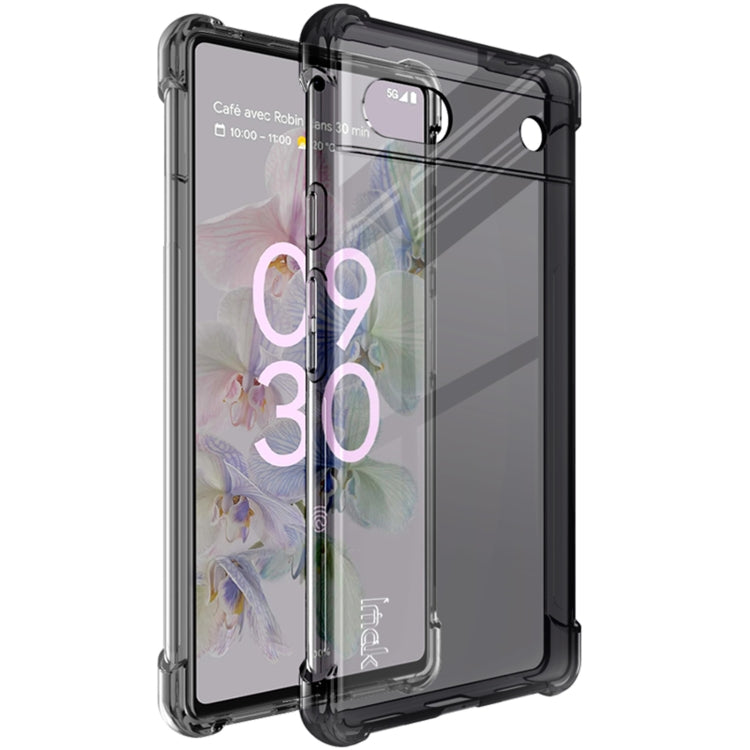 For Google Pixel 6a IMAK All-inclusive Shockproof Airbag TPU Phone Case with Screen Protector(Transparent Black) - Google Cases by imak | Online Shopping South Africa | PMC TechLife | Buy Now Pay Later Mobicred