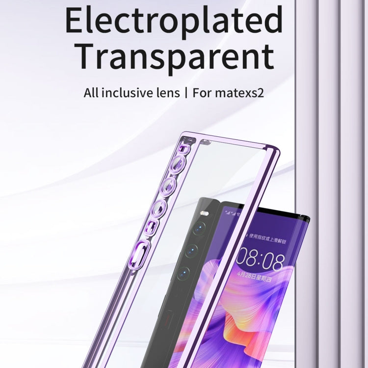For Huawei Mate Xs 2 TPU Electroplating Full Coverage Protective Phone Case(Transparent) - Huawei Cases by PMC Jewellery | Online Shopping South Africa | PMC Jewellery | Buy Now Pay Later Mobicred