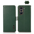 For Huawei Nova 10 KHAZNEH Side-Magnetic Litchi Genuine Leather RFID Phone Case(Green) - Huawei Cases by PMC TechLife | Online Shopping South Africa | PMC TechLife | Buy Now Pay Later Mobicred