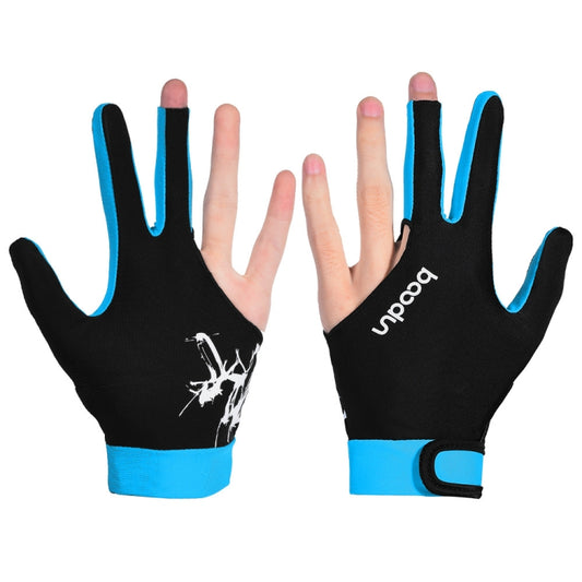 BOODUN M050912 Thin Breathable Men and Women Billiards Three Finger Single Gloves, Size:L(Sky Blue) - free shipping - PMC Jewellery - Order now!