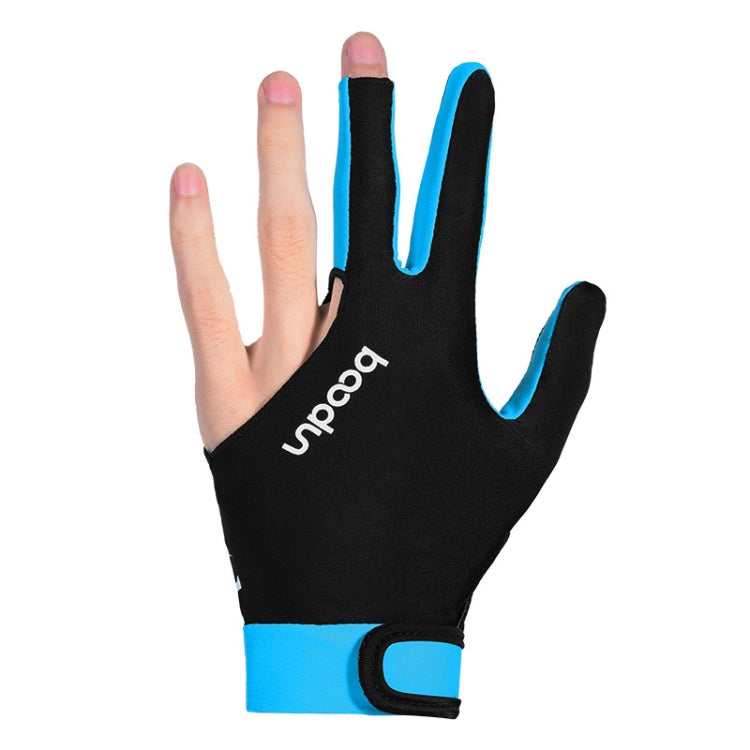 BOODUN M050912 Thin Breathable Men and Women Billiards Three Finger Single Gloves, Size:L(Sky Blue) - free shipping - PMC Jewellery - Order now!