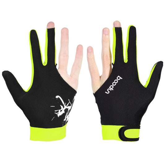 BOODUN M050912 Thin Breathable Men and Women Billiards Three Finger Single Gloves, Size:L(Dark Yellow) - free shipping - PMC Jewellery - Order now!