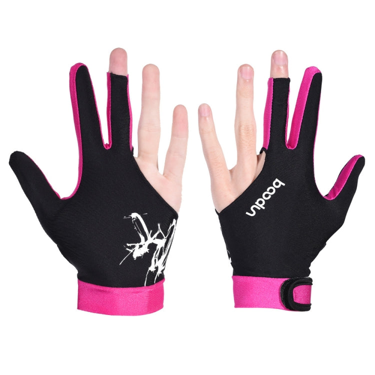 BOODUN M050912 Thin Breathable Men and Women Billiards Three Finger Single Gloves, Size:L(Rose Red) - free shipping - PMC Jewellery - Order now!