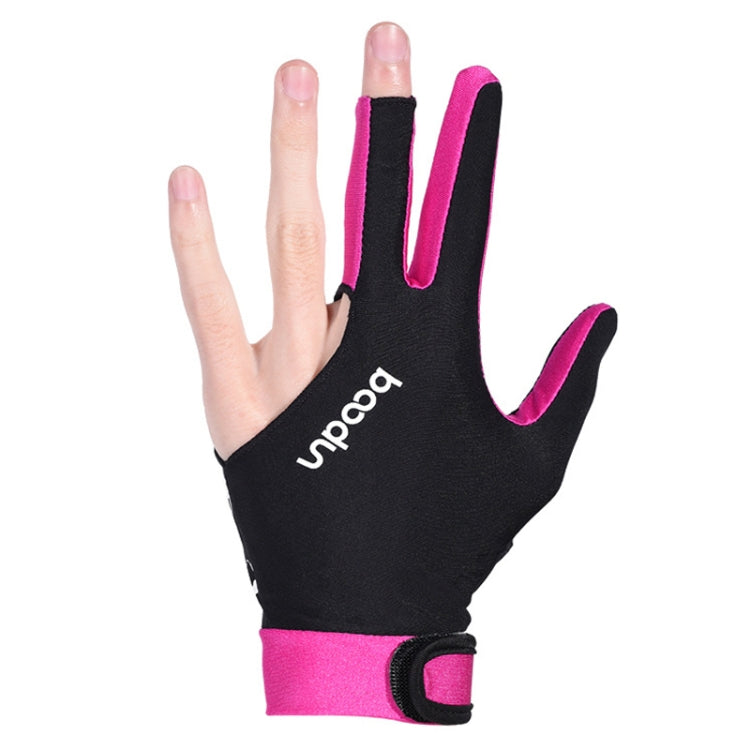 BOODUN M050912 Thin Breathable Men and Women Billiards Three Finger Single Gloves, Size:L(Rose Red) - free shipping - PMC Jewellery - Order now!