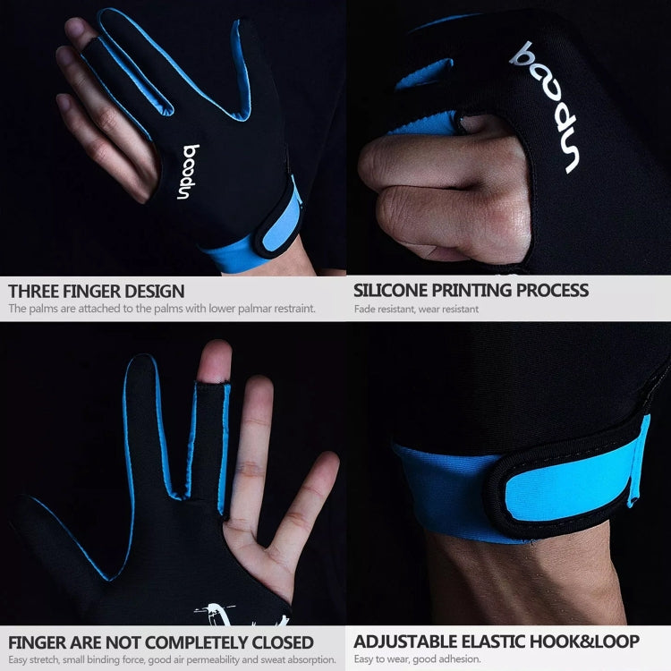 BOODUN M050912 Thin Breathable Men and Women Billiards Three Finger Single Gloves, Size:L(Rose Red) - free shipping - PMC TechLife - Order now!