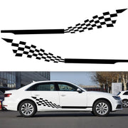 2 PCS/Set D-944 Striped Plaid Pattern Car Modified Decorative Sticker(Black)