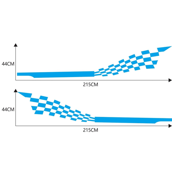 2 PCS/Set D-944 Striped Plaid Pattern Car Modified Decorative Sticker(Blue)