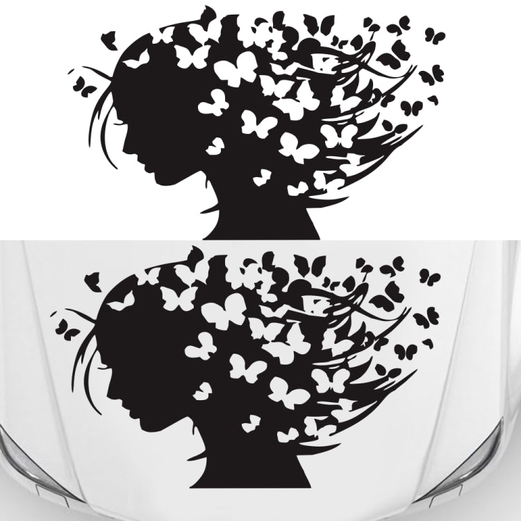 D-956 Butterfly Girl Pattern Car Modified Decorative Sticker(Black) - Decorative Sticker by PMC TechLife | Online Shopping South Africa | PMC TechLife | Buy Now Pay Later Mobicred