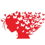 D-956 Butterfly Girl Pattern Car Modified Decorative Sticker(Red)