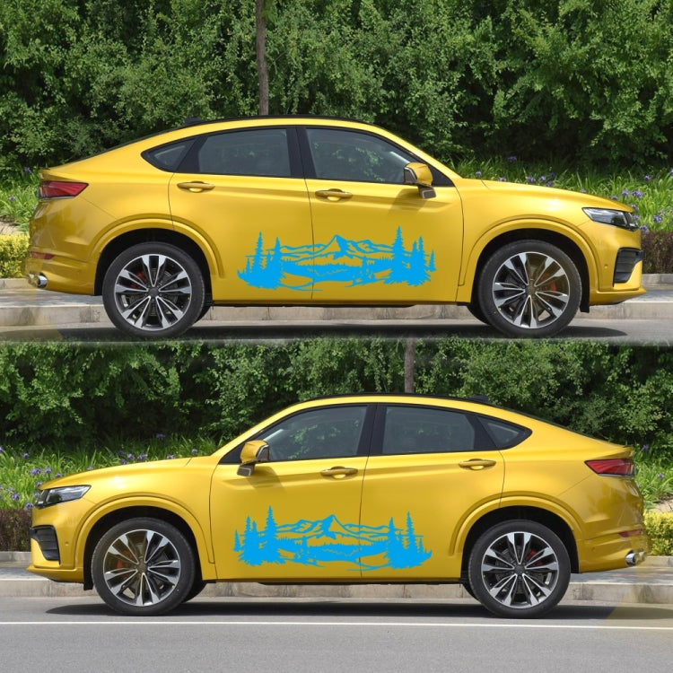 2 PCS/Set D-957 Mountains Pattern Car Modified Decorative Sticker(Blue) - free shipping - PMC TechLife - Order now!