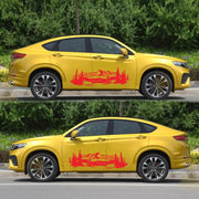 2 PCS/Set D-957 Mountains Pattern Car Modified Decorative Sticker(Red)