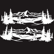 2 PCS/Set D-957 Mountains Pattern Car Modified Decorative Sticker(White)