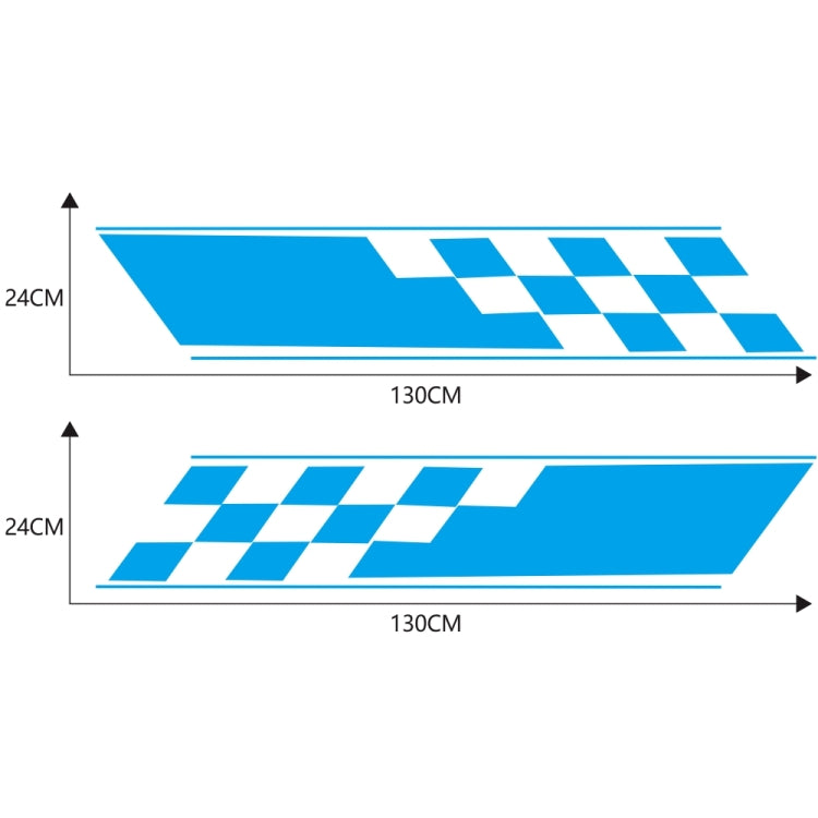 2 PCS/Set D-962 Checkered Flag Pattern Car Modified Decorative Sticker(Blue)