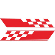 2 PCS/Set D-962 Checkered Flag Pattern Car Modified Decorative Sticker(Red)