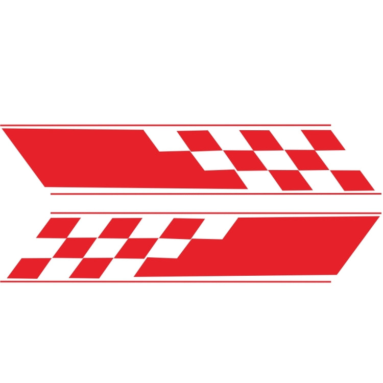 2 PCS/Set D-962 Checkered Flag Pattern Car Modified Decorative Sticker(Red)